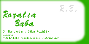 rozalia baba business card